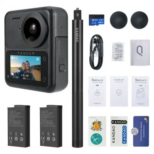 Kandao QooCam 3 Travel Combo - Dealpreis - Action-Cam mit 360°-Aufnahme und 4K-Videoqualität, ideal für Reisen und Abenteuer. Jetzt zum Sonderpreis von 231,20 €!