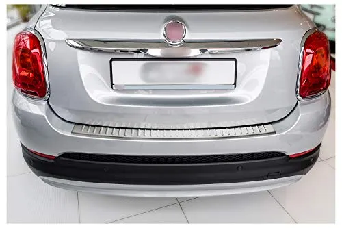 Edelstahl Ladekantenschutz für Fiat 500X (2014-2018) - Stoßfängerabdeckung aus rostfreiem Edelstahl, 100% passgenau und selbstklebend für optimalen Kratzschutz und stilvollen Look.