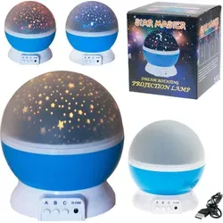 Sky Star Projektor Nachtlicht Drehbar 360 Blau - Energiesparendes Nachtlicht mit 360° Drehung. Erzeugt beeindruckende Universumseffekte und bietet verschiedene Lichtmodi. Ideal für entspannte Nächte und kreative Träume.