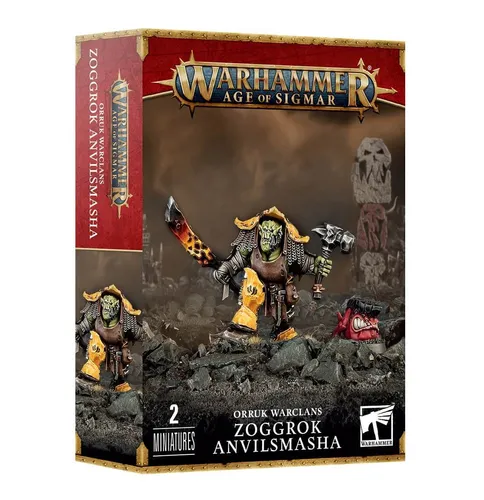 Orruk Warclans - Zoggrok Anvilsmasha: Warhammer Age of Sigmar Ironjawz - WFB Miniaturen: Mächtiger Anführer mit einzigartigen Fähigkeiten, perfekt für strategische Schlachten im Age of Sigmar Universum.
