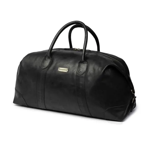 DRAKENSBERG Leder Weekender 'David' - Vintage Reisetasche für Herren und Damen - Luxuriöse 60L Reisetasche im Vintage-Stil, erweiterbar auf 80L, aus vollnarbigem Büffelleder – perfekt für Reisen bis zu 7 Tagen und entwickelt mit jeder Reise eine individuelle Patina.