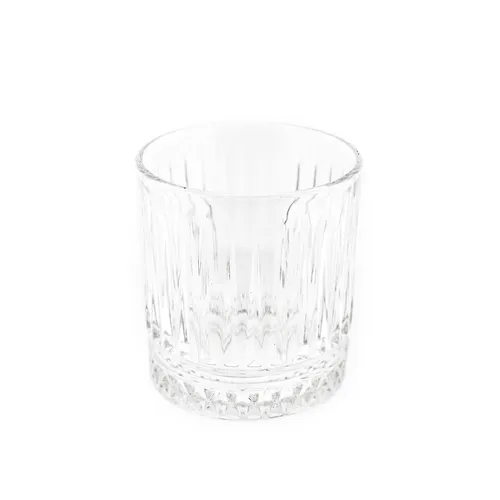 Elisa 6 Teiliger Trinkgläser-Set aus Glas mit Riffle Design 240 ml Transparent