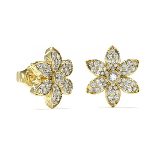 Guess Vergoldete Ohrringe White Lotus mit Zirkonen von GUESS