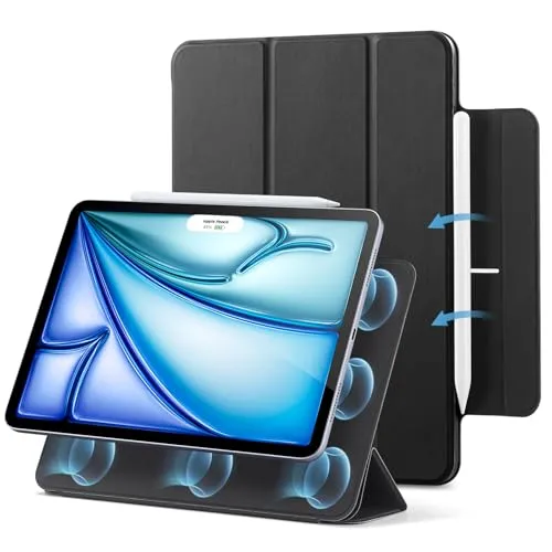 Produktbild ESR für iPad Air 11 Zoll 2026 Hülle M4/M3/M2, iPad Air 5/4 Hülle (2025/2024/2022/2020) Starke Magnetbefestigung, Trifold Ständerhülle, unterstützt Pencil Pro/USB-C, Auto Ruhen/Wecken, Schwarz