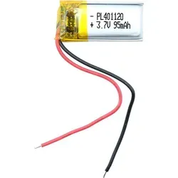 3,7 Volt Akku 95 mAh LIPO L 20 mm B 11 mm H 4 mm ohne Stecker mit Schutzplatine 401120