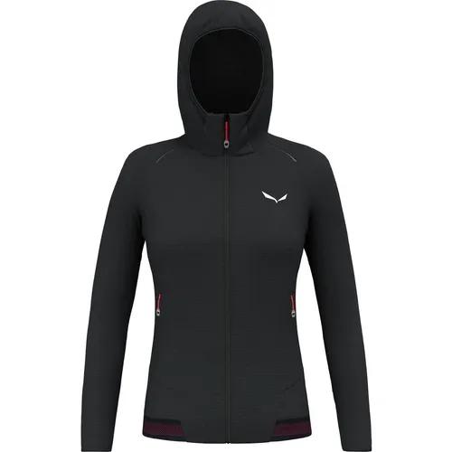 Salewa Women's Pedroc PolarLite Hooded Jacket - Fleecejacke für Speed Hiking - Leichte Fleecejacke in Schwarz (Gr. 40) mit Kapuze und Stretch für optimalen Komfort beim Wandern. Ideal für aktive Outdoor-Enthusiasten.