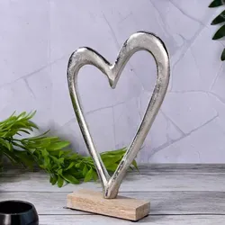 Herz Dekoaufsteller Dekoobjekt Silber Amour -12-