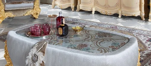 Eleganter Couchtisch aus Holz im Art déco Stil - Stylischer Couchtisch aus weißem Holz, 140 x 80 x 47 cm, ideal für das Wohnzimmer. Einfache Montage und 2 Jahre Herstellergarantie. Perfekt für ein modernes Ambiente!