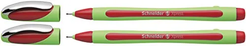 Schneider Xpress Fineliner (Tinte dokumentenecht, Strichstärke 0,8 mm, Made in Germany) 2er Set, rot