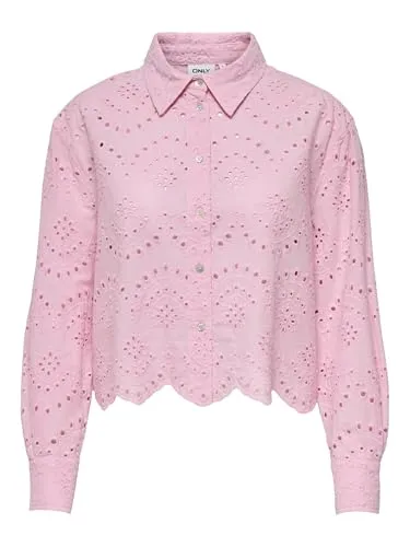 ONLY ONLVALAIS L/S SHIRT WVN NOOS Damenbluse, pink lady - Stylische Langarmbluse von ONLY für einen lässigen Look. Aus 100% Baumwolle, pflegeleicht und mit lockerer Passform. Ideal für den täglichen Einsatz und vielseitig kombinierbar.