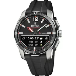 Festina Hybrid Herren Connected d F23000 4 - 44mm, elegantes Design mit schwarzfarbigem Zifferblatt und Silikonarmband