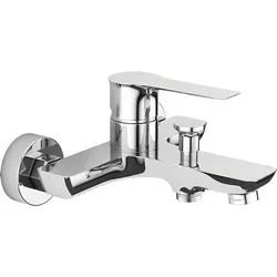 Design Badewannenarmatur für Wandmontage ohne Duschset Chrom