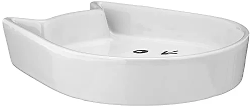 Nobby Katzen Keramik Schale Kitty Face, weiß 13 x 16 x 3 cm, 1 Stück