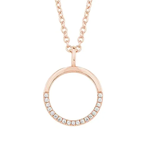 s.Oliver Damen Halsschmuck 2026070, roségold Silber 925 - Halsketten & Anhänger, elegante Ankerkette aus roségoldfarbenem Silber 925, mit funkelndem Zirkonia und längenverstellbar um 3 cm für perfekten Sitz.