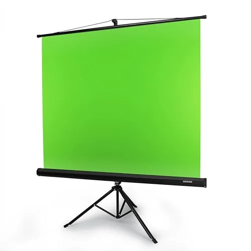 Duronic TPS13 GN Green Screen | 130 x 150 cm Chroma-Key-Panel | Faltenfreie Leinwand für Streaming, Videokonferenz und Fotostudio | Grüner Greenscreen ideal für Schreibtisch Hintergrund bei Streamer