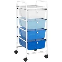 Costway Rollwagen mit 4 Schubladen in Blau