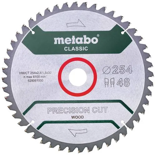 Metabo precision cut wood - classic 628061000 Kreissägeblatt 254 x 30 mm Zähneanzahl: 48 1 St.