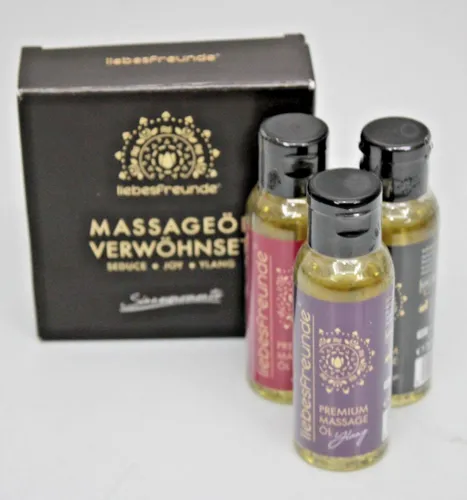 Liebesfreunde Massageöl Geschenkset – 3 x 50 ml Wellness Öl LF-OEL-B01 NEU
