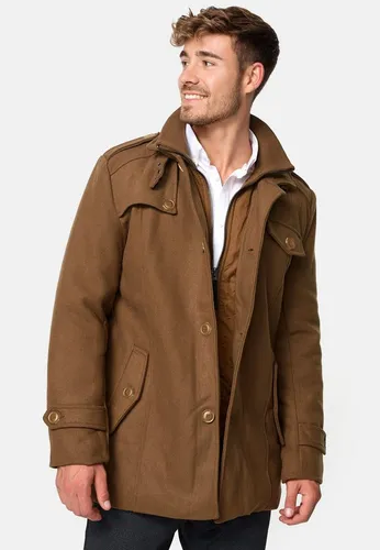 Indicode Kurzmantel Brandon blau XXL - Funktionsjacke in XXL, aus wärmendem Woll-Polyester-Mix, ideal für kalte Tage und lässige Outfits.