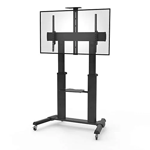 conecto LM-FS03G Pro TV Ständer - Rollbar & Höhenverstellbar - Universal TV Standfuß für 55-100 Zoll Fernseher, mit bis zu 100kg Tragkraft. Flexibel höhenverstellbar, schwenkbar und mobil dank Rollen. Integrierter Kabelkanal für ordentliches Kabelmanagement.