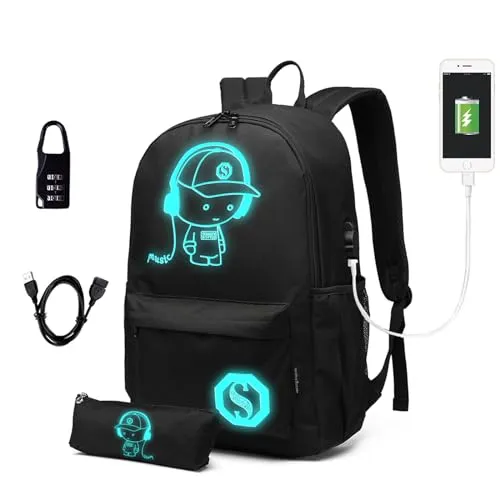 KONO Rucksack Schulrucksack Daypack - Tagesrucksack aus kratzresistentem Polyester, ideal für Schule und Freizeit mit viel Stauraum und atmungsaktivem Rückenpanel.