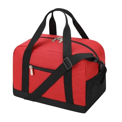 Sporttasche klein, Reisetasche 12L Mini Handgepäck Tasche für Weekender, Fitnesstasche 30x20x25cm-Rot