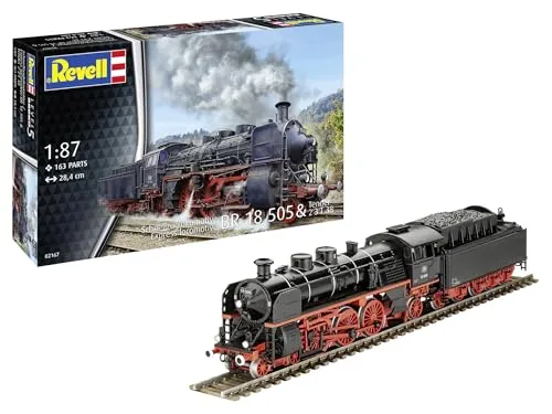 Revell 02167 Schnellzug-Dampflokomotive BR 18 505 - Plastik Modellbausatz im Maßstab 1:87, ideal für Modellbau-Enthusiasten, die Detailtreue und hochwertige Verarbeitung schätzen.