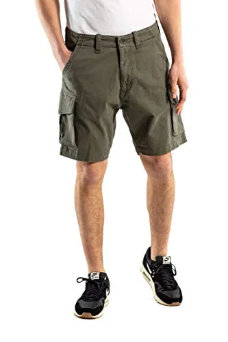 Reell City Cargo Short ST Olive 38 - Herren-Shorts mit praktischen Taschen, ideal für Freizeit und Outdoor-Aktivitäten.