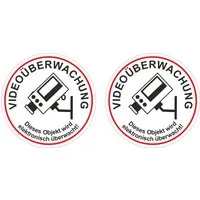 Produktbild Aufkleber Videoüberwachung 2er-Set Ø 6 cm