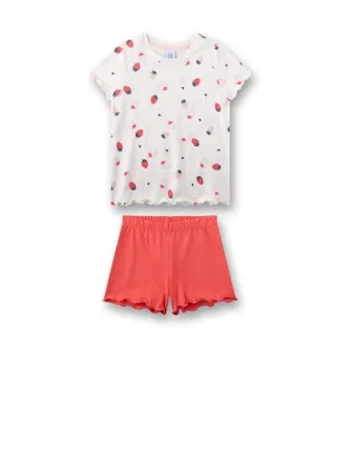 Sanetta Sommer-Schlafanzug Erdbeeren für Mädchen - Fröhlicher Sommer-Schlafanzug mit Erdbeer-Motiv. Aus 100 % Baumwolle, weich und bequem für süße Träume. Ideal für warme Nächte!