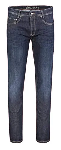 MCA Herren MACFLEXX Straight Jeans - Moderne Jeans in Blau mit 5-Pocket Design, hergestellt aus 87% Baumwolle und recycelten Materialien, ideal für umweltbewusste Modebewusste.