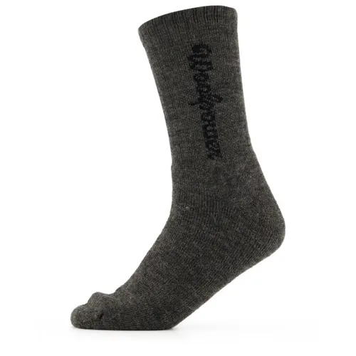 Woolpower Socks Classic Logo 400 Grey (45-48) - Wander- und Alltagssocken aus 2/3 Merinowolle, bieten optimale Isolation und Feuchtigkeitsmanagement. Ideal für kalte Temperaturen.