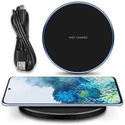 QI Kabellos Ladestation für Samsung Galaxy S25 S24 S23 S22 Induktive Ladegerät - Schwarz