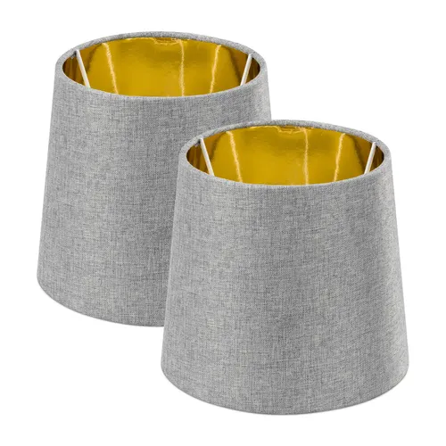 2x Lampenschirm Tischlampe E14 rund - Set für individuelle Tischlampen - Lampen Kategorie: Tischlampen, modernes Design aus Leinen, ideal für stilvolle Akzente in jedem Raum.
