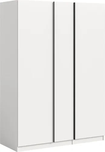 Oakland Kleiderschrank 3 Türen in Weiß - Eleganter 3-türiger Kleiderschrank (130x183x53 cm) mit viel Stauraum und pflegeleichter Oberfläche. Ideal für eine ordentliche und stilvolle Garderobe in jedem Schlafzimmer.