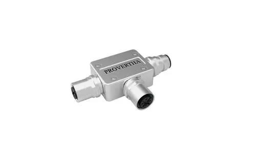 Provertha 42-500017 M12 T-Form Adapter mit 5 Polen - Hochwertiger M12 Adapter in T-Form für zuverlässige Verbindungen, ideal für industrielle Anwendungen. Kompakt und robust für den täglichen Einsatz.
