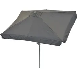Merxx Sonnenschirm 160 x 230 cm - Grau, abknickbar mit Kurbel, UV-Schutz 50+, ideal für Garten und Terrasse, 6 Spanten für Stabilität und Notentlüftung für besten Komfort.