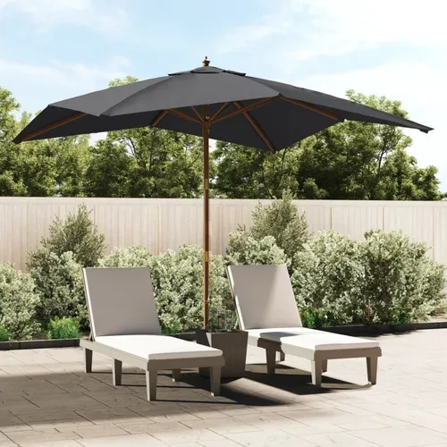 Maison Exclusive Sonnenschirm mit Holzmast Schwarz 300x300 cm
