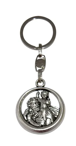 Schlüsselanhänger Christophorus rund