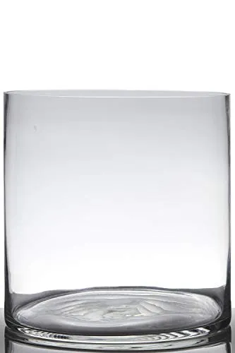 INNA-GLAS Teelichthalter Zylinder Sansa Earth, klar, 25 cm - Eleganter Teelichthalter aus klarem Glas, 25 cm hoch und 25 cm im Durchmesser – ideal für stimmungsvolle Beleuchtung in jedem Raum.