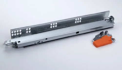 Paar Blum Rollschubführung Schubladenführung Schubladenauszug Vollauszug Tandem Plus, Metall verzinkt, Belastbarkeit 30kg mit Dämpfung und Selbsteinzug, Länge 450mm, verdeckte Montage 1