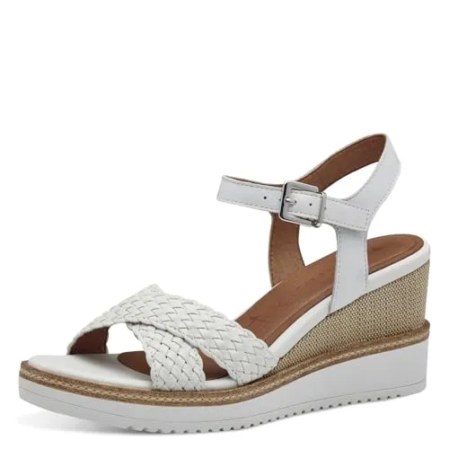 Tamaris 1 28351 44 100 (40/white) - Trendige Sandale mit Keilsohle - Wanderschuhe mit flexibler Laufsohle und rutschhemmendem Design. Die super weiche Decksohle passt sich optimal an und sorgt für höchsten Tragekomfort.