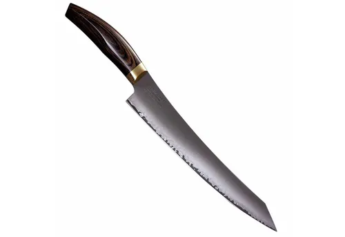 Suncraft Tranchiermesser Elegancia KSK-03 - 25 cm - Orientalisches 3-Lagen Tranchiermesser mit extrem scharfer Klinge und ergonomischem Griff aus wasserabweisendem Pakkaholz für präzises Tranchieren von Fleisch und Schinken.