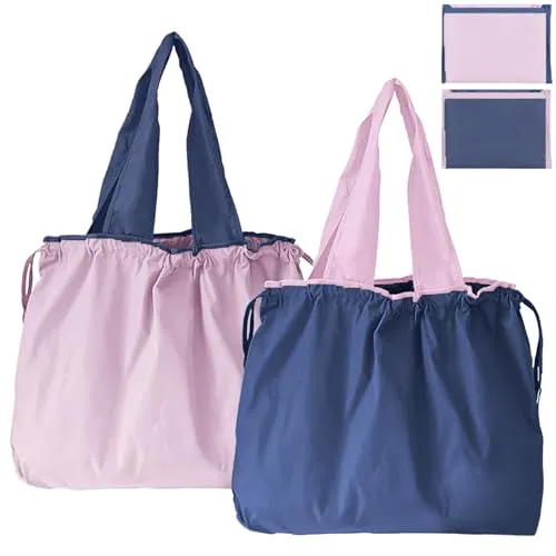 GFYFYZ Einkaufstasche Faltbar Große Wiederverwendbare Einkaufsbeutel Waschbar Shopping Bag Tragetasche mit Kordelzug und Henkel Tragbare Einkaufstaschen für Einkaufen und Travel Outdoor Camping