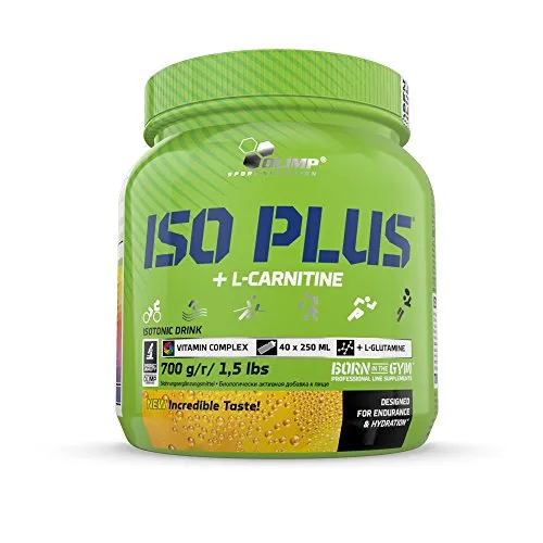 Olimp Iso Plus + L-Carnitine - Orange Geschmack - 700 g - Isotonic Sports Drink - Kohlenhydrat-Präparate