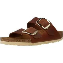 BIRKENSTOCK Damen Arizona Big Buckle Peeptoe Sandalen, Braun (antique brown), 37 EU - Damen-Hausschuhe mit anatomischem Fußbett aus Kork und Latex für optimalen Tragekomfort und stilvolles Design.