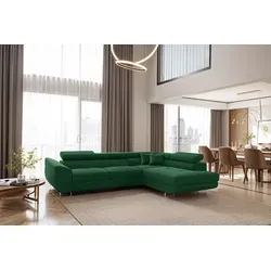 Kaiser Möbel Ecksofa FALIO L mit Schlaffunktion - Moderne Ecksofa mit Schlaffunktion, verstellbaren Kopfstützen und Bettzeug-Container. Ideal für Wohn- und Schlafzimmer, bietet Komfort und Stil für entspannte Stunden.