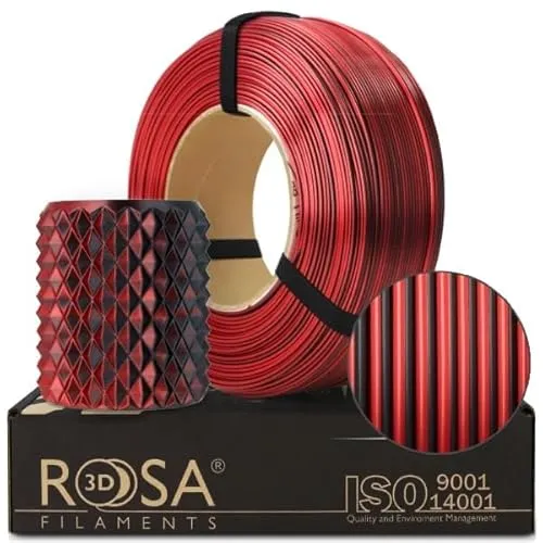 ROSA3D PLA Magic Silk Filament 1.75 mm für 3D Drucker | Leicht Glänzend PLA 3D Drucker Filament | Mystisch Rot Refill 1 kg