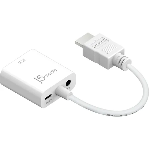 j5create JDA213-N HDMI zu VGA Adapter - 0,1 m - Kompakter HDMI zu VGA Adapter für eine zuverlässige Verbindung. Unterstützt bis zu 1920 x 1080 Pixel, ideal für Präsentationen und Multimedia.