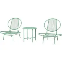 Furnicato Bistro-Set 3-teilig Polyrattan Wetterfest Grün - Genießen Sie entspannte Stunden im Freien mit diesem stilvollen Bistro-Set. Die schalenförmigen Stühle bieten hohen Komfort, während die robuste Konstruktion aus wasser- und rostbeständigem Stahl für Langlebigkeit sorgt. Ideal für Balkon und Garten!